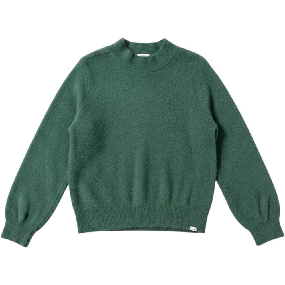 Abercrombie Kids Sweater Kids 13/14 Green Eyelash Knit Mock Neck Fuzzy Pullover